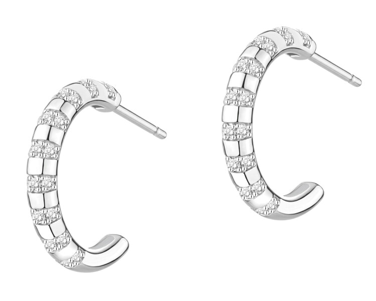 Rhodium Plated Silver Earrings with Cubic Zirconia