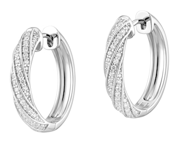 Rhodium Plated Silver Earrings with Cubic Zirconia