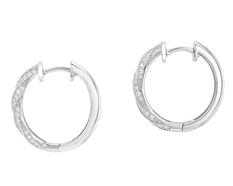 Rhodium Plated Silver Earrings with Cubic Zirconia