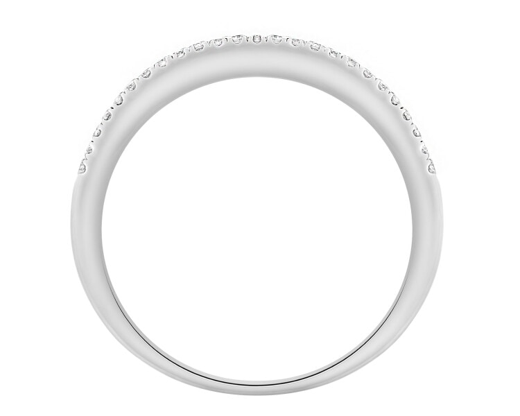 Pierścionek z białego złota z diamentami - 0,59 ct - próba 750