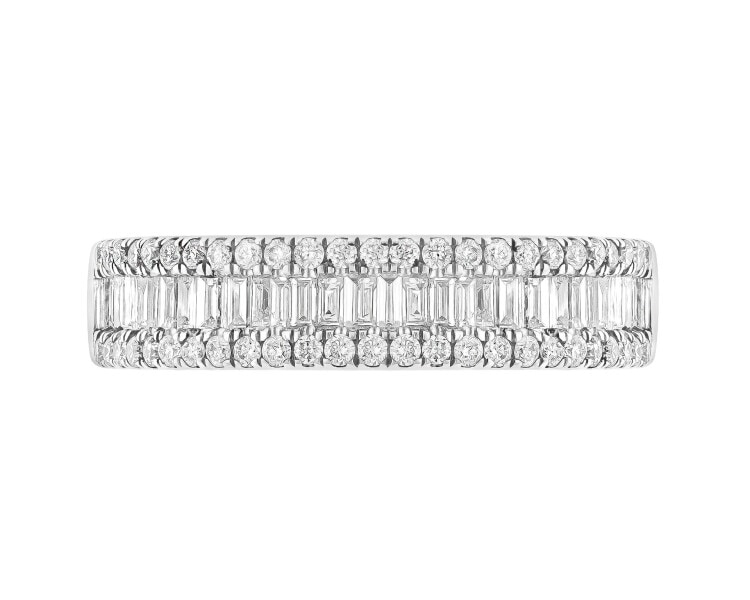 Pierścionek z białego złota z diamentami - 0,59 ct - próba 750