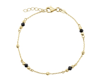 9 K Yellow Gold Bracelet with Synthetic Onyx
