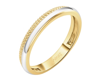 9 K Rhodium-Plated Yellow Gold Band Ring