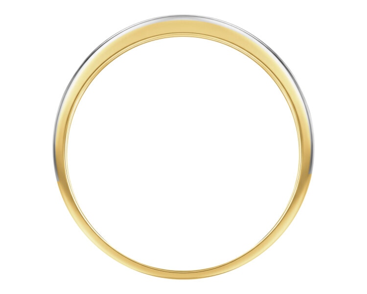 9 K Rhodium-Plated Yellow Gold Band Ring