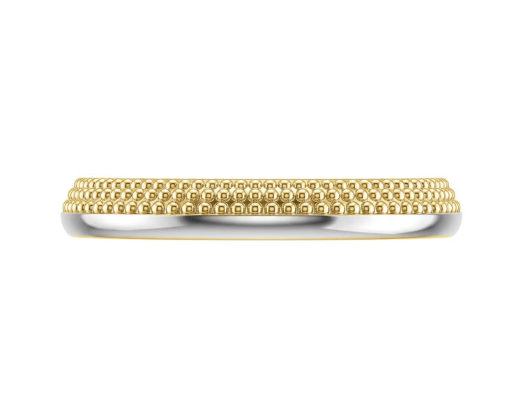 9 K Rhodium-Plated Yellow Gold Band Ring