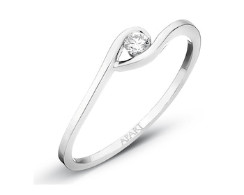 White gold ring with brilliant 0,07 ct - fineness 14 K