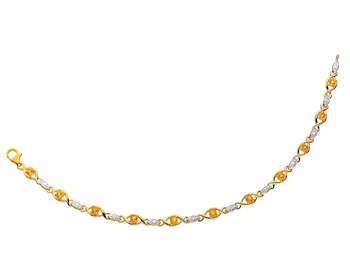 Yellow gold bracelet with diamonds and citrines - fineness 9 K