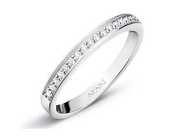 White gold ring with brilliants 0,10 ct - fineness 14 K