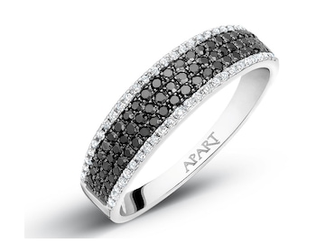 White gold ring with diamonds 0,45 ct - fineness 14 K