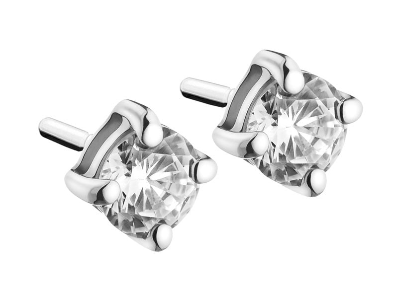 Silver earrings with cubic zirconias