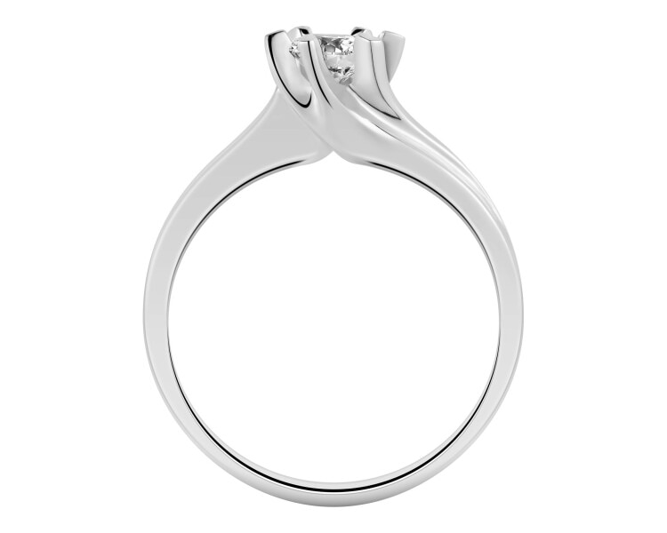 Prsten z bílého zlata s briliantem - SI2/H - 0,33 ct - ryzost 585