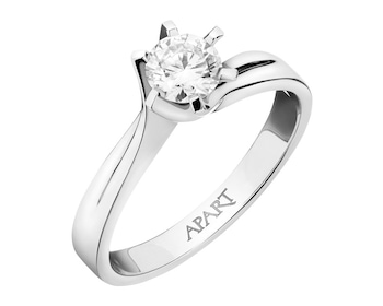 White gold ring with brilliant 0,50 ct - fineness 14 K
