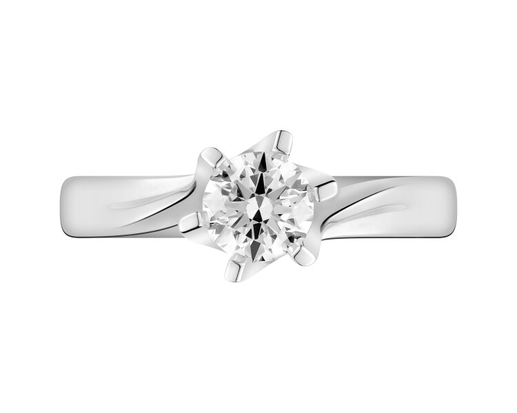 Prsten z bílého zlata s briliantem - SI1/H - 0,50 ct - ryzost 585