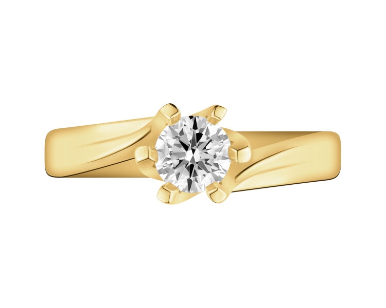 Zlatý prsten s briliantem - SI2/H - 0,40 ct - ryzost 585