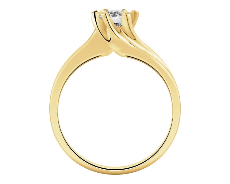 Zlatý prsten s briliantem - SI2/H - 0,40 ct - ryzost 585