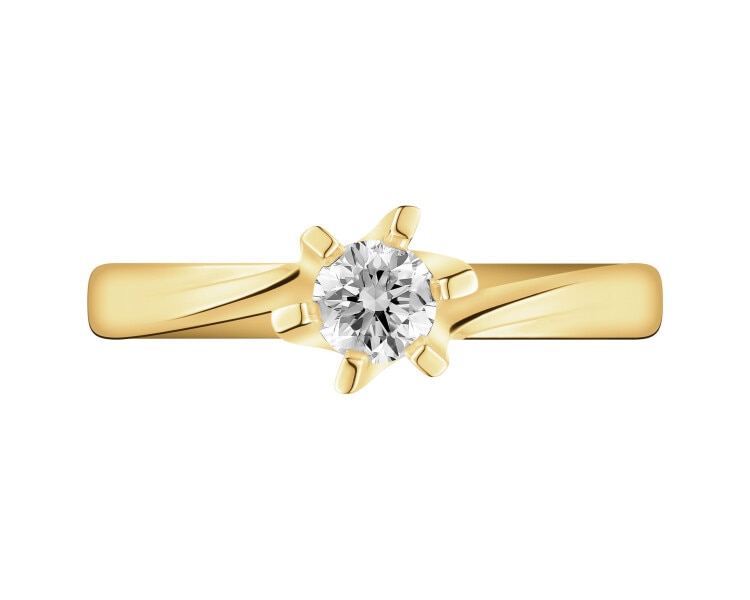 Zlatý prsten s briliantem - SI2/H - 0,25 ct - ryzost 585