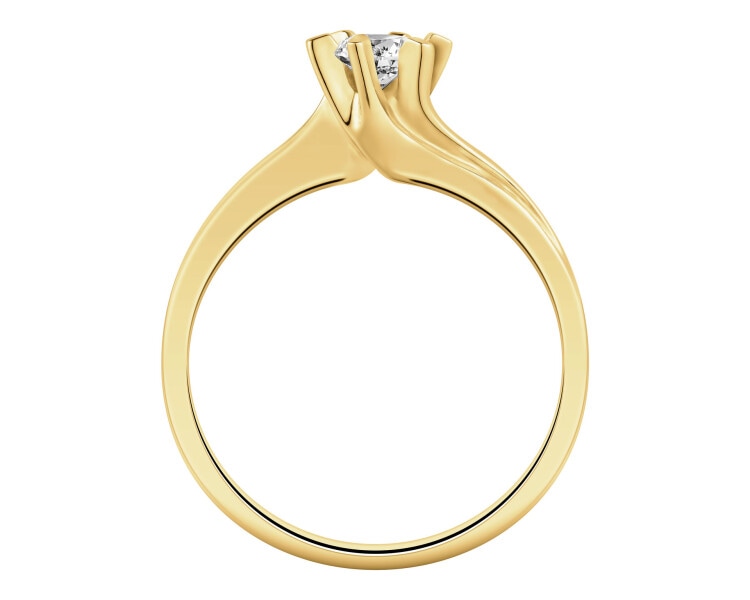 Zlatý prsten s briliantem - SI2/H - 0,25 ct - ryzost 585