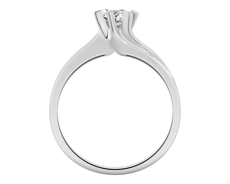 Prsten z bílého zlata s briliantem - SI2/H - 0,25 ct - ryzost 585