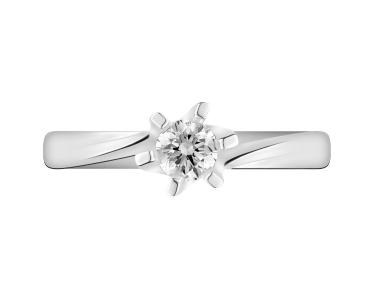 Prsten z bílého zlata s briliantem - SI2/H - 0,25 ct - ryzost 585