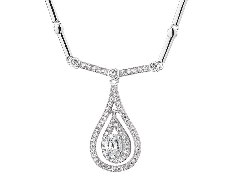 Silver necklace with cubic zirconias