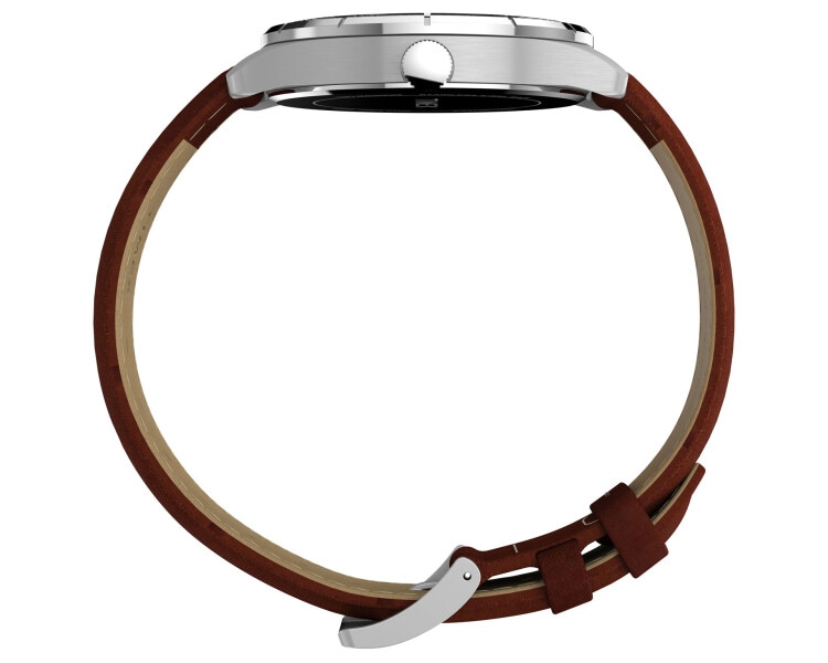 Timex Main Street 42mm Leather Strap Watch