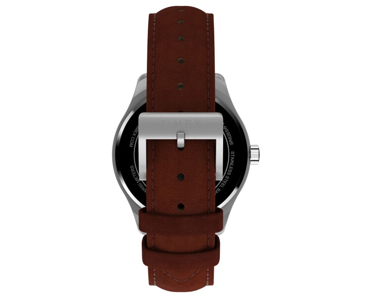 Timex Main Street 42mm Leather Strap Watch