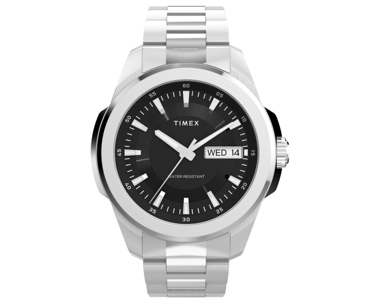 Timex Essex Day and Date 45mm Stainless Steel Bracelet Watch