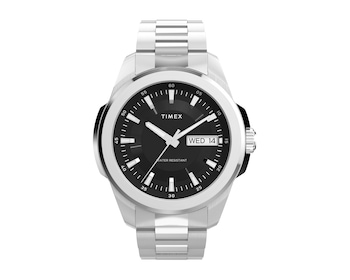 Timex Essex Day and Date 45mm Stainless Steel Bracelet Watch