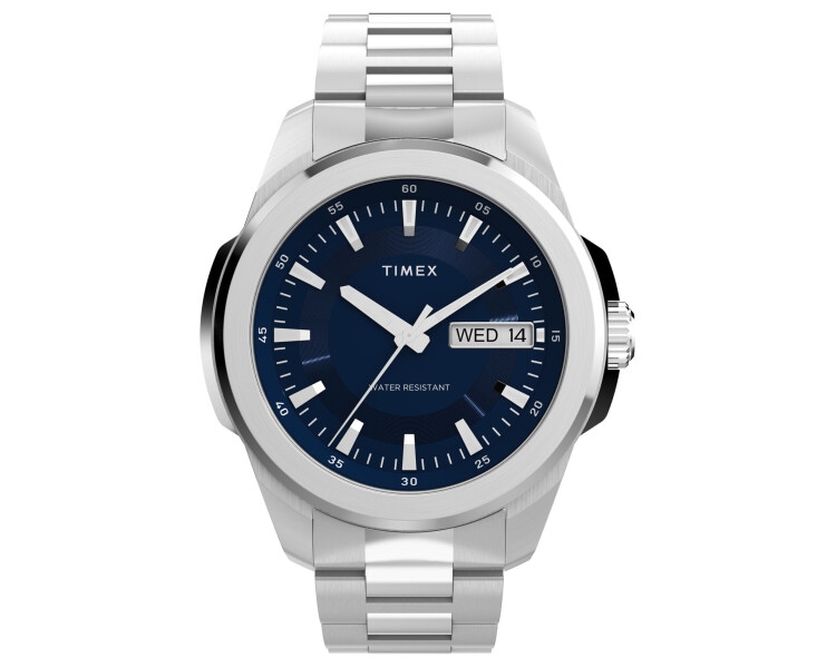 Timex Essex Day and Date 45mm Stainless Steel Bracelet Watch