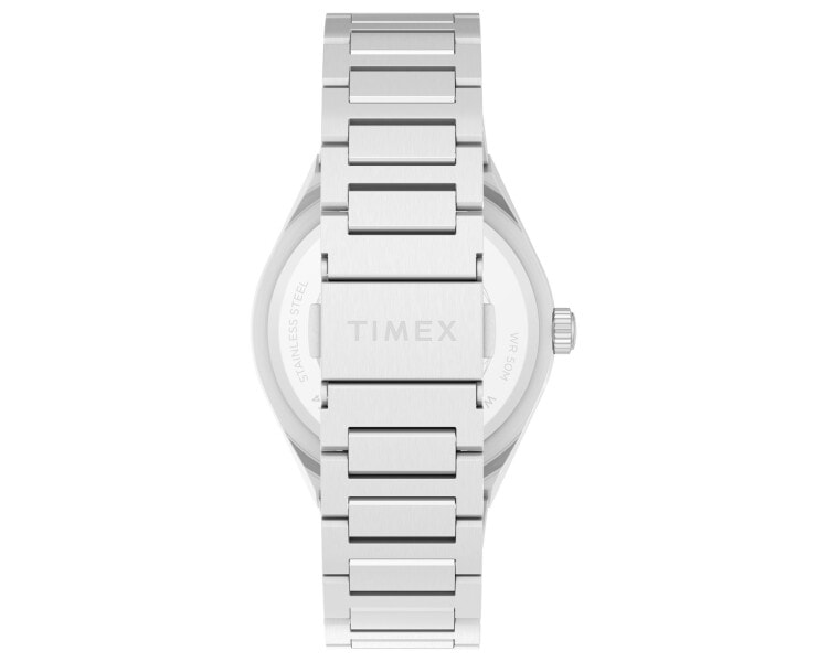 Timex Q Timex® Continental Day and Date 39mm Stainless Steel Bracelet Watch