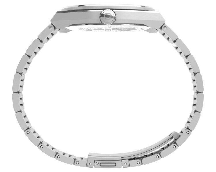 Timex Q Timex® Continental Day and Date 39mm Stainless Steel Bracelet Watch