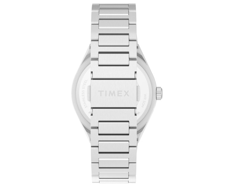 Timex Q Timex® Continental Day and Date 39mm Stainless Steel Bracelet Watch