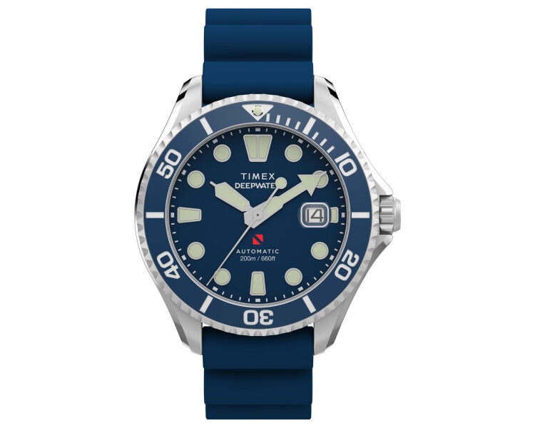 Timex Deepwater Meridian 200 Automatic 44mm Synthetic Rubber Strap Watch