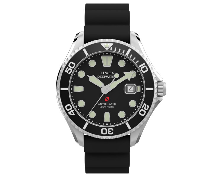 Timex Deepwater Meridian 200 Automatic 44mm Synthetic Rubber Strap Watch
